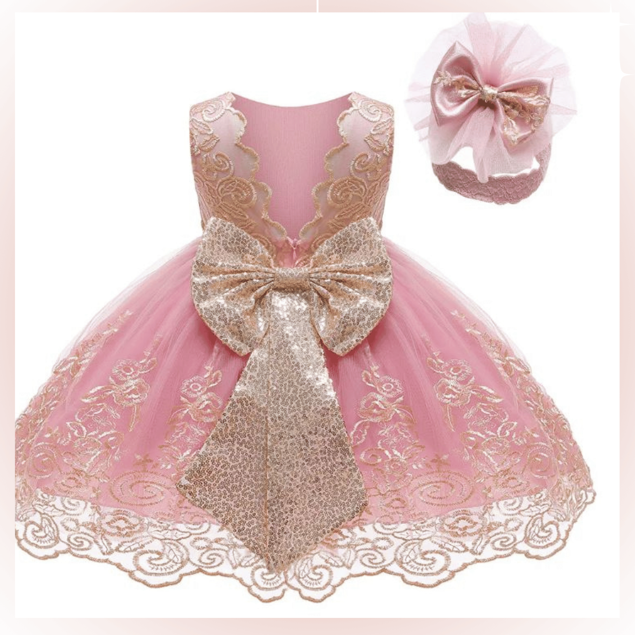 Pink and gold baby on sale dress