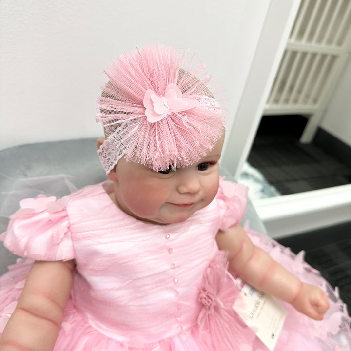 Baby with pink dress best sale