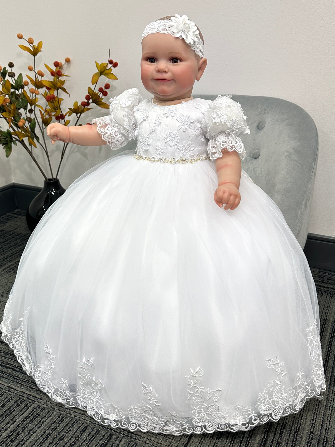 Long baptism gown fashion