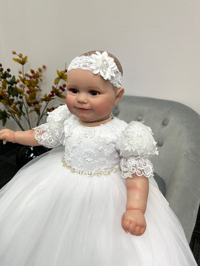 Amelia Baptism Gown: WHITE