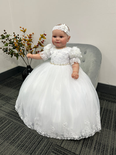 Amelia Baptism Gown: WHITE