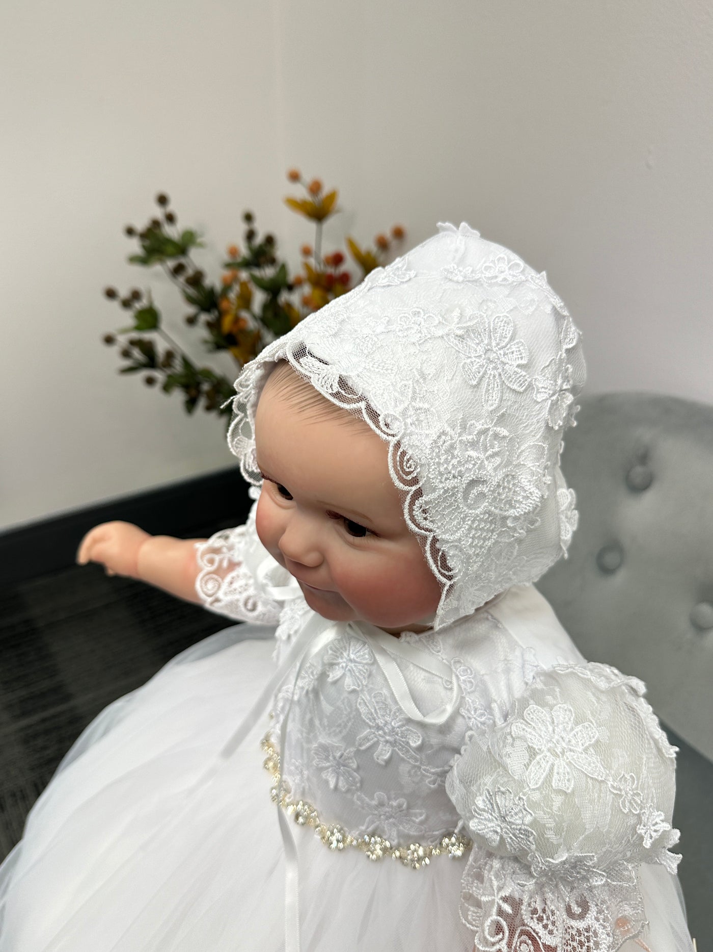 Amelia Baptism Gown: WHITE