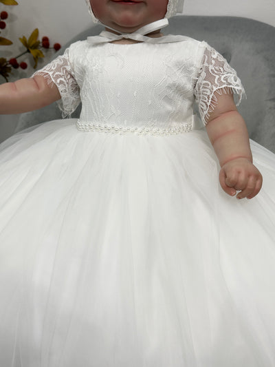 Chloe Baptism Gown: OFF WHITE