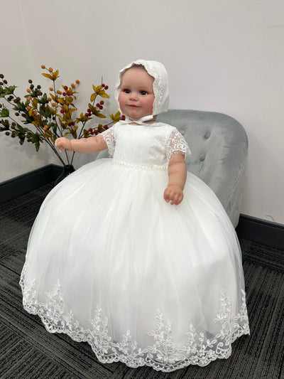 Chloe Baptism Gown: OFF WHITE