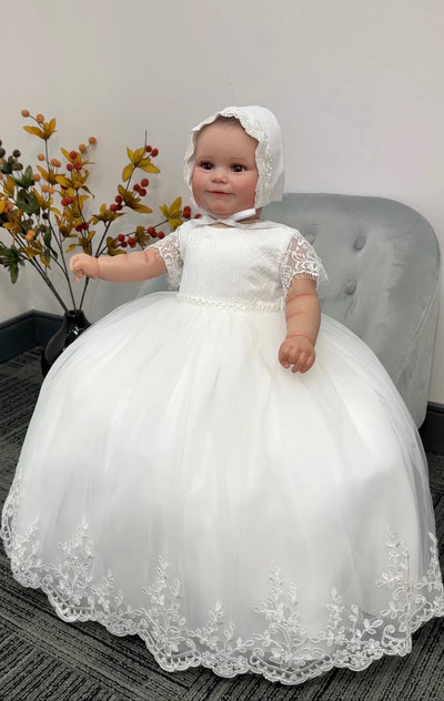 Chloe Baptism Gown: OFF WHITE