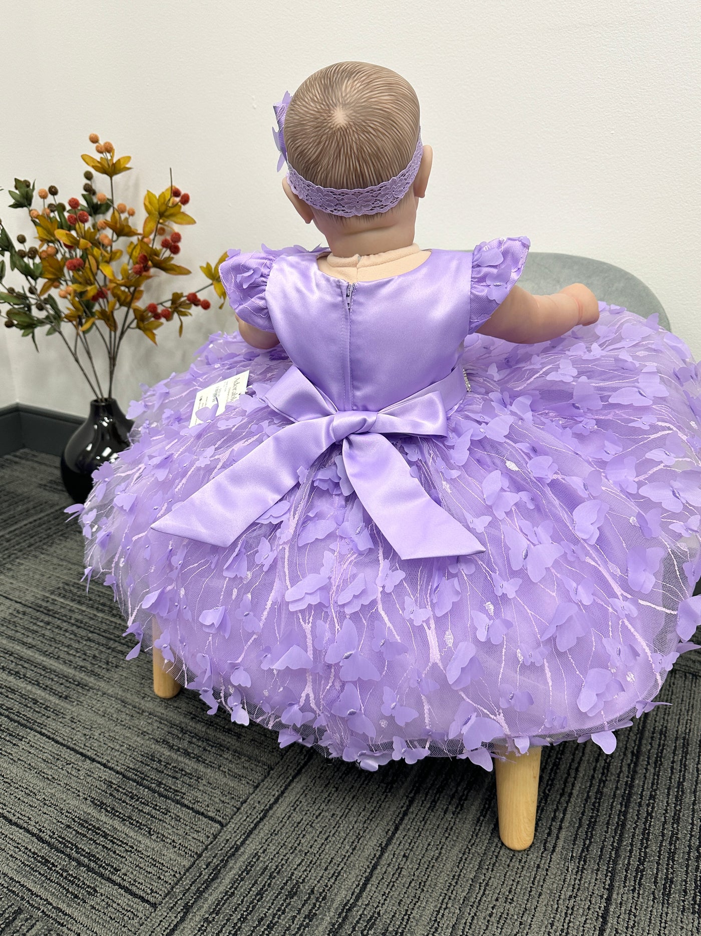 Helen Butterfly Baby Dress: Purple