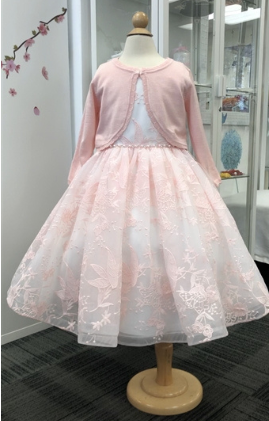 Sienna Lace Dress Blush Adorable Kids Formal Wear