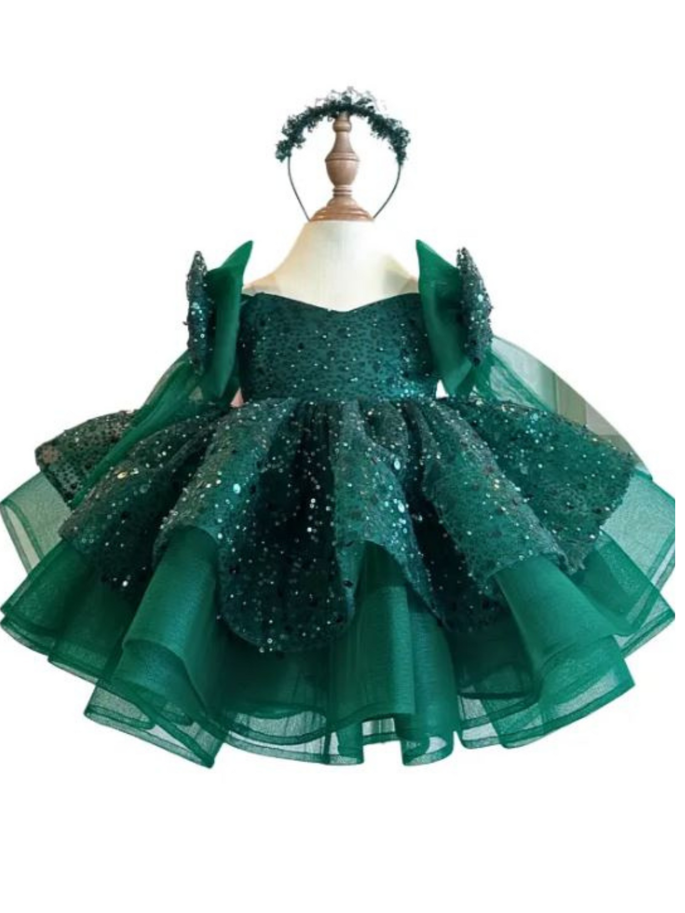 Sabrina Girls Party Dress: Green