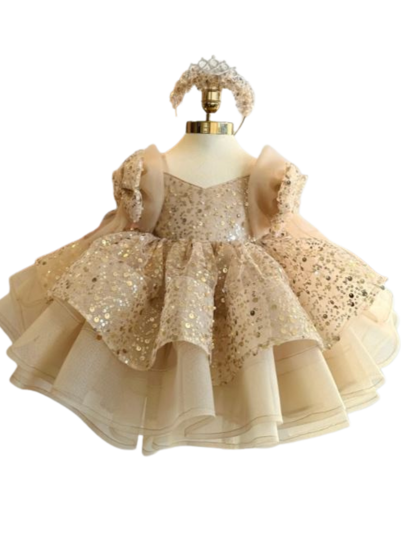 Sabrina Girls Party Dress: Gold