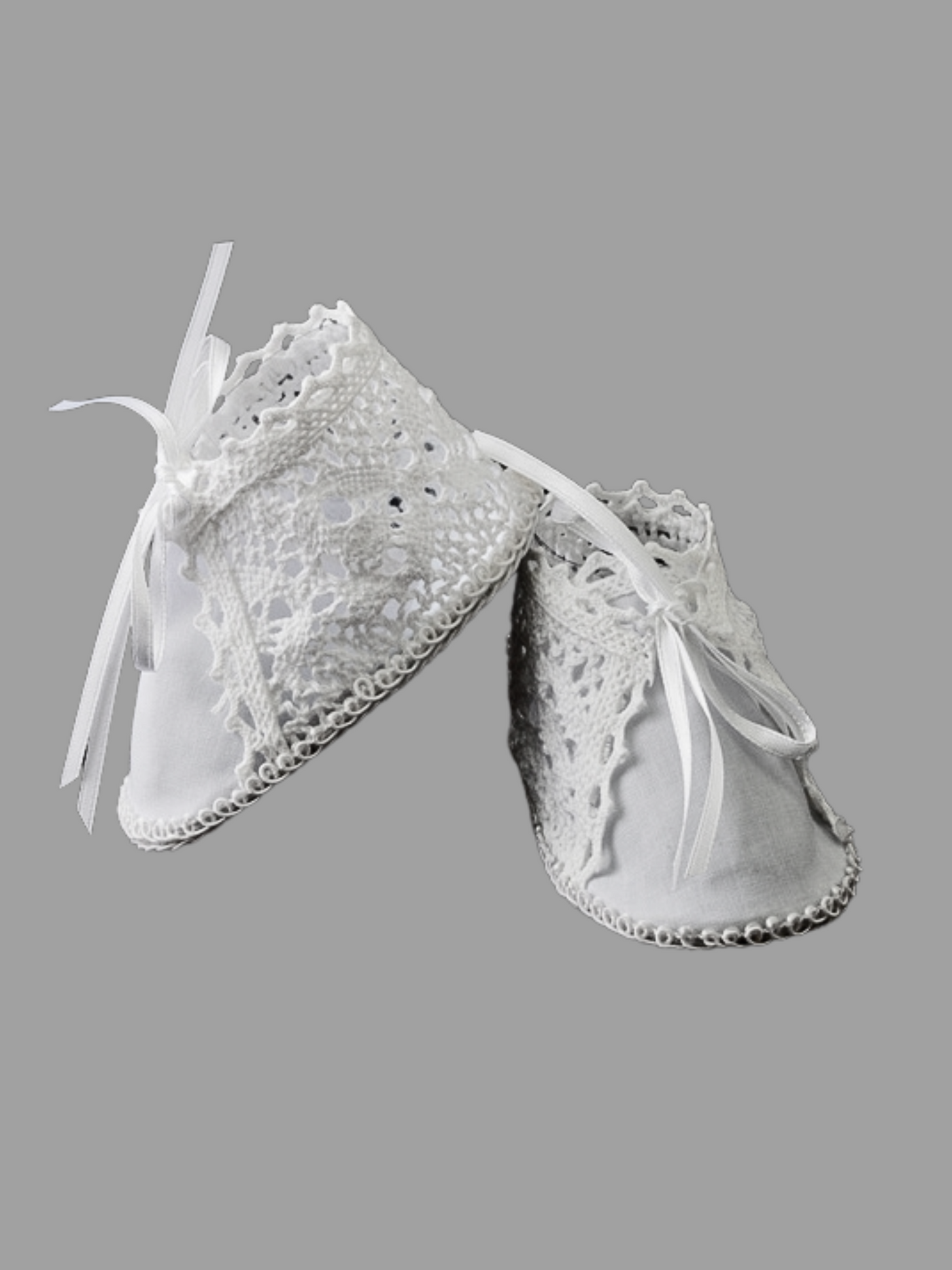 Crochet Baptism Booties: WHITE