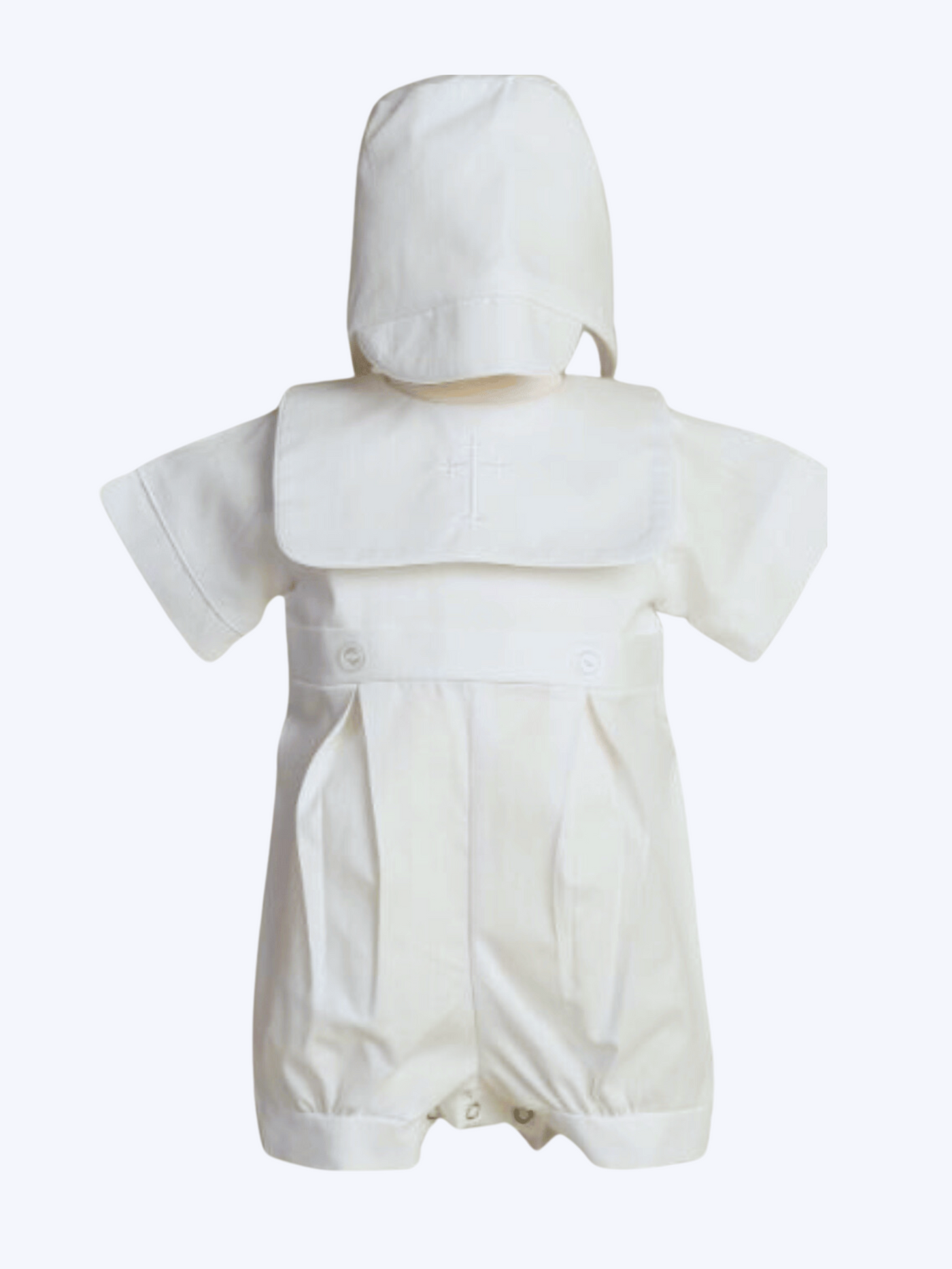 Zachary Boys Romper: WHITE