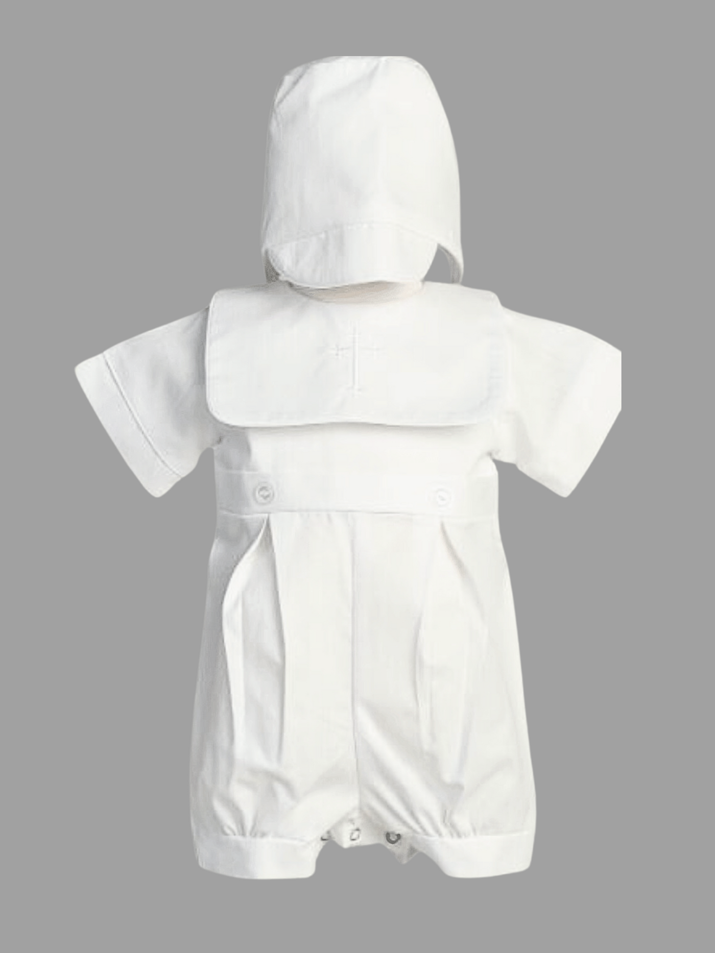 Zachary Boys Romper: WHITE