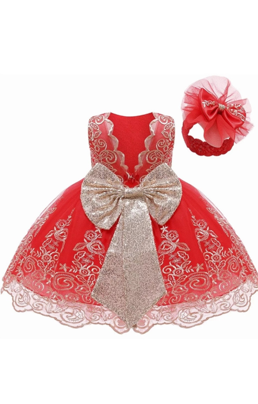 Baby dress red best sale